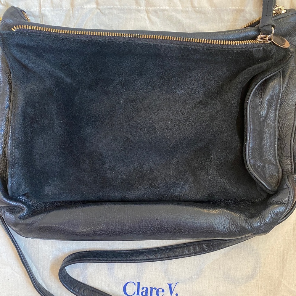 Clare V Black leather crossbody